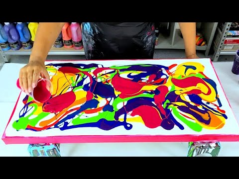 Видео: Красочный абстрактный Акрил Картина - Жидкость Искусство - Уникальный творческий Искусство Идея