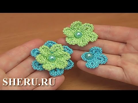 Видео: Вязаный цветок в технике ирландского кружева Урок 36