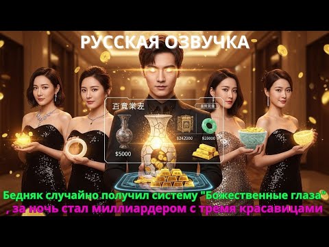 Видео: Бедняк случайно получил систему "Божественные глаза", за ночь стал миллиардером с тремя красавицами