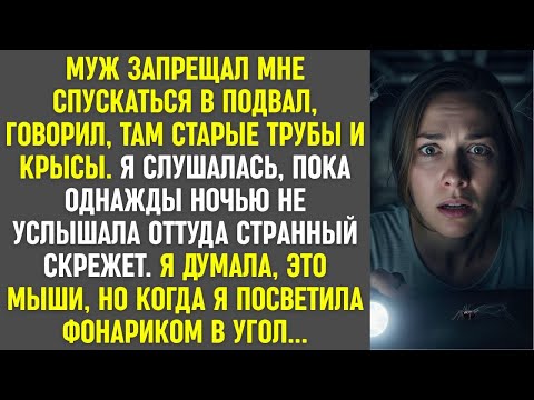 Видео: Муж запрещал спускаться в подвал. Ночью я услышала скрежет. Посветив фонариком, я увидела страшное.