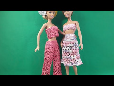 Видео: Летние ажурные штанишки для Барби. Мастер-класс. Barbie Crochet.