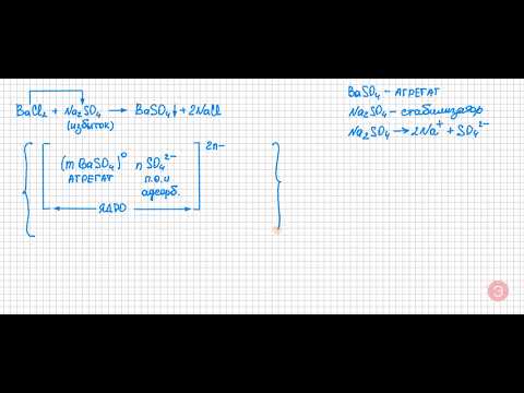 Видео: Мицелла.  Агрегат - BaSO4.  Стабилизатор - Na2SO4