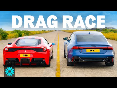 Видео: Сможет ли семейный Audi обогнать Ferrari на дистанции в четверть мили? 🤔