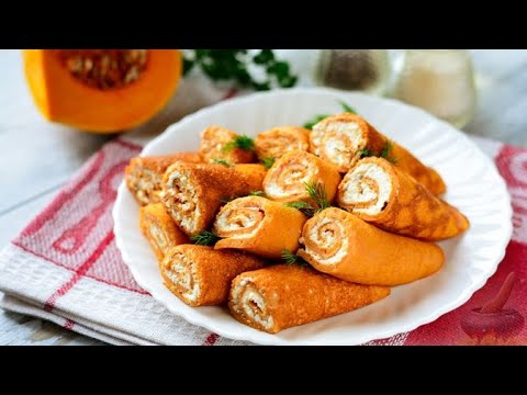 Видео: Магия вкуса и цвета. ТЫКВЕННЫЕ БЛИНЫ С ТВОРОЖНОЙ НАЧИНКОЙ