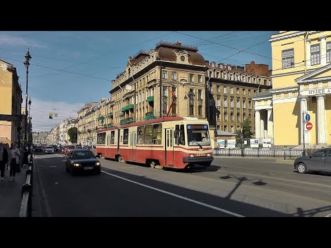Видео: Трамваи на маршруте №6 по временной трассе. Санкт-Петербург. 23.07.2023г.