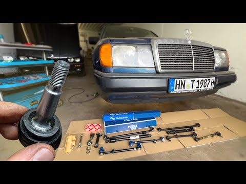 Видео: Mercedes W124 полная замена рулевых тяг, демпфера, рулевой сошки