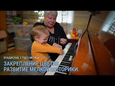 Видео: Владислав, 1 год 4 месяца. Закрепление цветов. Развитие мелкой моторики.