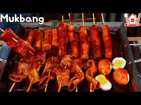 Видео: Couple  Mukbang│Готовим и едим большой рисовый пирог Ттеокбокки! Gare tteok Tteokbokki!~😋😘