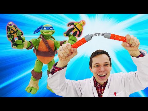 Видео: Видео про игрушки - Черепашки ниндзя уменьшились! Игры в больницу с Доктором Ой @GulliverRu