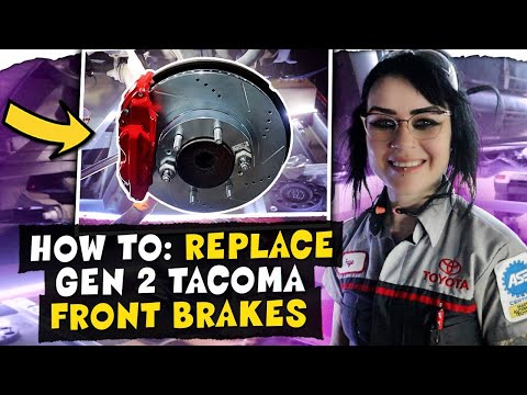 Видео: Как заменить передние тормоза (колодки, роторы и суппорты) на Toyota Tacoma 2-го поколения (2005-...