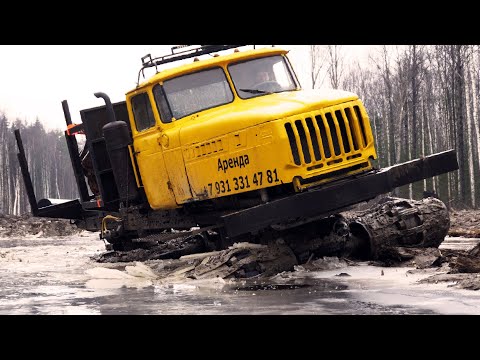 Видео: Снегоболотоход Урал-5920 на газопроводе. Snow and swamp vehicle Ural-5920 on the gas pipeline.