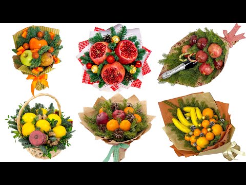Видео: 6 идей букет из фруктов на Новый Год // 6 ideas fruit bouquet do it yourself
