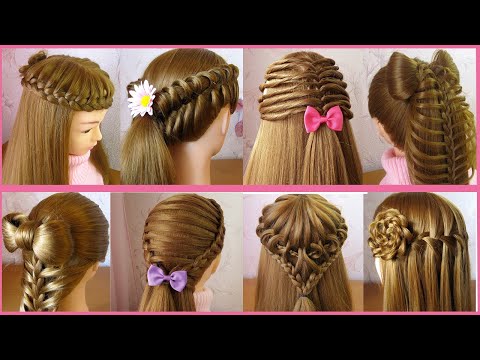 Видео: 8 красивых причесок для девочек | Модные прически на каждый день