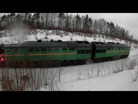 Видео: 2ТЭ116+толкач ЧМЭ3. Эксперимент по взятию с места на 8,5‰ подъёме.