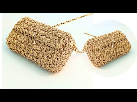 Видео: Вязаная крючком сумочка из одного куска с элегантным дизайном | Мини-сумка на каждый день