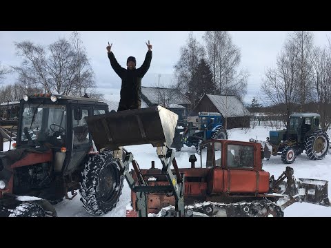 Видео: Т-40, МТЗ или все-таки ДТ-75? Зима, не уходи, постой...