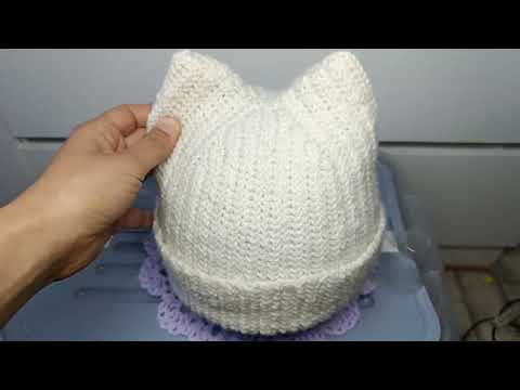 Видео: Котошапка на девочку крючком.