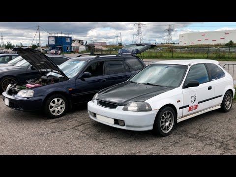 Видео: Honda Civic 6 - пикник хондаводов и Orthia на треке