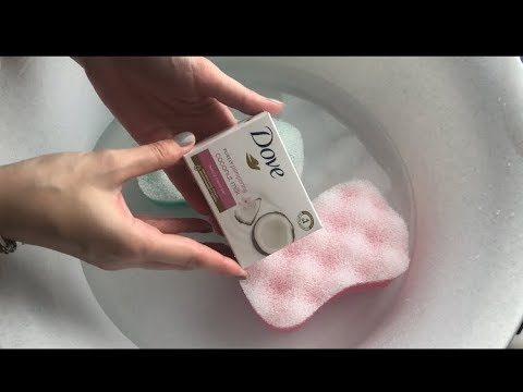 Видео: ASMR on request, soap DOVE, sponges, lots of foam❤️ASMR по просьбам мыло DOVE,губки,много пены