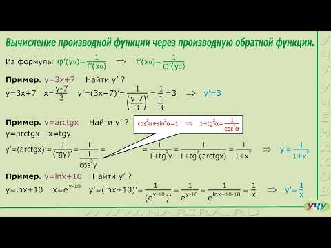 Видео: Производная обратной функции.