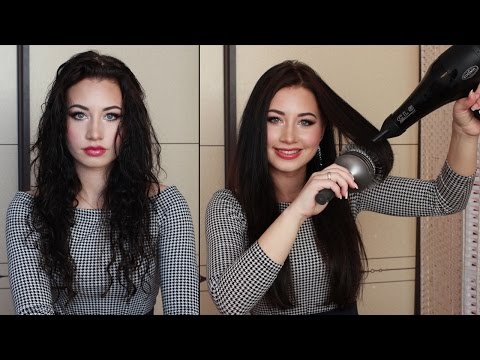 Видео: Как выпрямить кудрявые волосы феном • How To Blow Dry Curly Hair