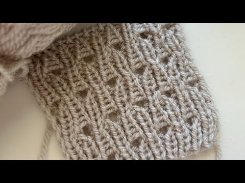 Видео: АЖУРНАЯ резинка 1 на 1 | ОРИГИНАЛЬНАЯ резинка | Резинка 1х1 для джемперов, кардиганов, маек, топов