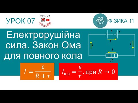 Видео: Фізика 11. Урок-презентація «Електрорушійна сила. Закон Ома для повного кола»