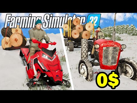 Видео: Начните с 0 долларов зимой на Ничейной земле 🚜 Farming Simulator 22