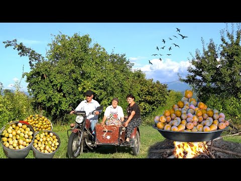 Видео: СБОР ФРУКТОВ в лесу | Рецепт сливового пирога и сока от Sweet Grandma