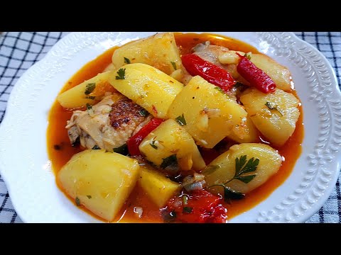 Видео: Как сделать тушеную картошку с курицей в 2 раза вкуснее! Пальчики оближешь! 😋 Картошка с курицей.