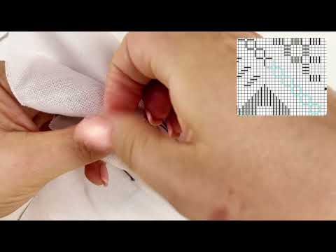 Видео: Протяганка - як вишивати низку діагональних квадратиків  на східно-подільській сорочці.