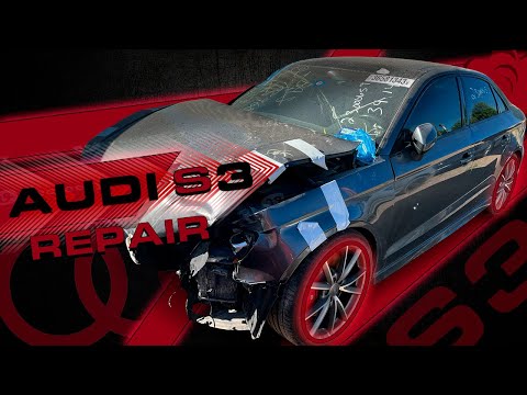 Видео: AUDI S3. Front end rebuilding. Ремонт переда.
