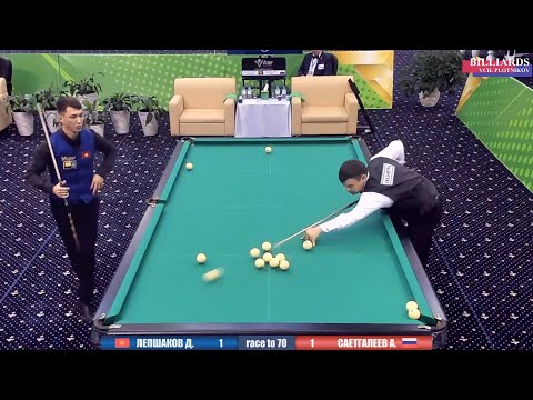 Видео: ЧМ-2022, Final. Лепшаков (KGZ) - Саетгалеев (RUS) . Бильярд, американка с продолжением. Billiards.