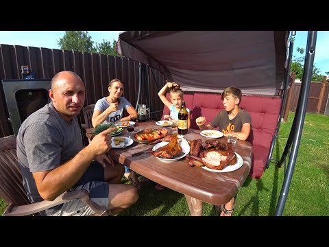 Видео: Гусь и кролик горячего копчения//Не просто вкусно,а оочень вкусно