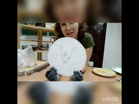 Видео: Блюдо из пласта.Роспись ангобами.