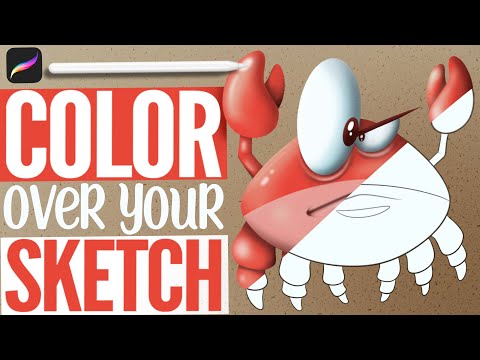 Видео: Как раскрашивать эскизы в Procreate без использования контуров!