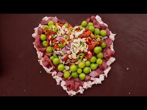 Видео: Запеченный в духовке овощной и фруктовый кебаб, Лахмаджун - Турецкая кухня