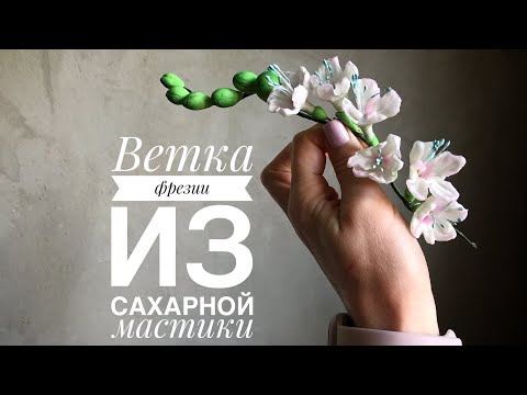 Видео: Ветка фрезии из сахарной мастики.МК