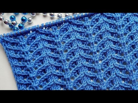 Видео: Ажурный узор💙Красивый узор спицами/Схема узора🔵/Openwork pattern/Beautiful knitting pattern🔷️