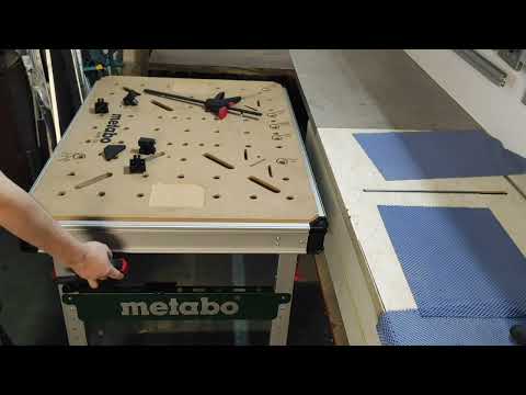 Видео: Огляд багатофункціонального мобільного столу верстака від Metabo MWB 100