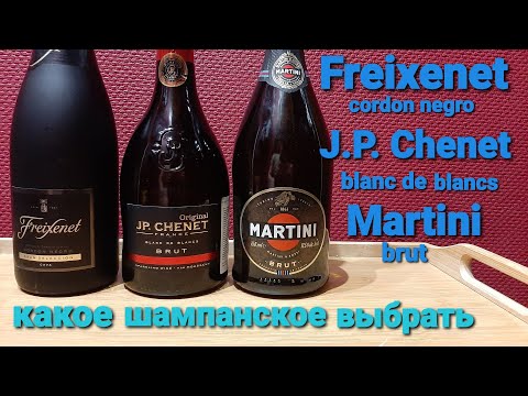Видео: Выбираем шампанское Игристые вина Freixenet cordon negro  J.P. Chenet blanc de blancs  Martini brut