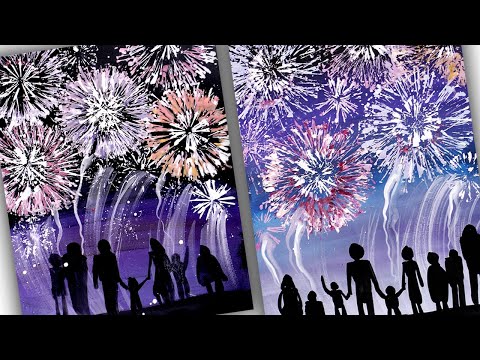 Видео: Как нарисовать салют Победы. Праздничный салют, фейерверк.