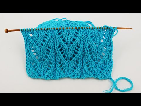 Видео: Ажурный узор спицами «Хищное сердце» 💙