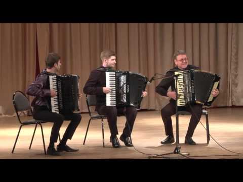 Видео: Роман Бажилин - ''Весёлый рэг''. Исполняет трио аккордеонистов Б.Арон, А.Климов, В.Федотов
