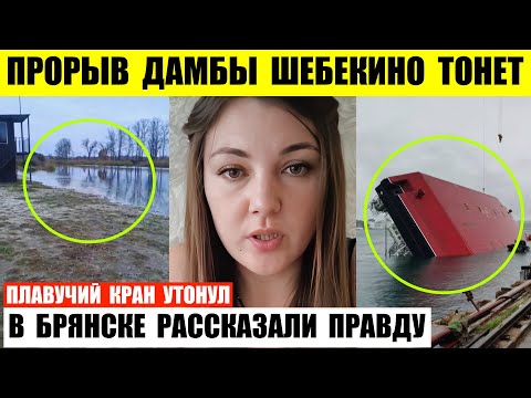 Видео: Прорыв дамбы Шебекино тонет. В Брянске рассказали правду что скрывает Москва. Плавучий кран утонул.