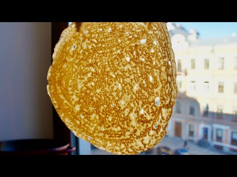 Видео: Блины в дырочку 😜 на СМЕТАНЕ ... Да без кома)!