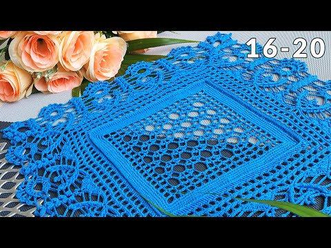 Видео: Салфетка дорожка крючком, 16-20