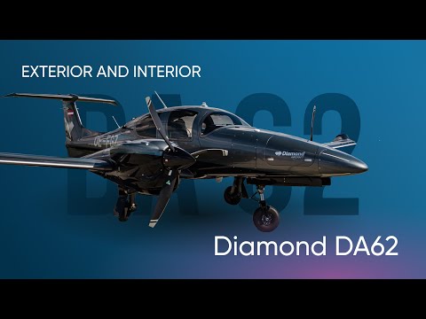 Видео: Демонстрация самолета Diamond DA62 — Часть 1: Экстерьер и интерьер