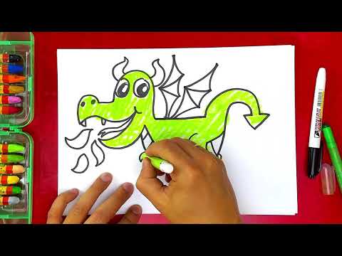 Видео: Как нарисовать ДРАКОНА маленького дракончика урок рисования