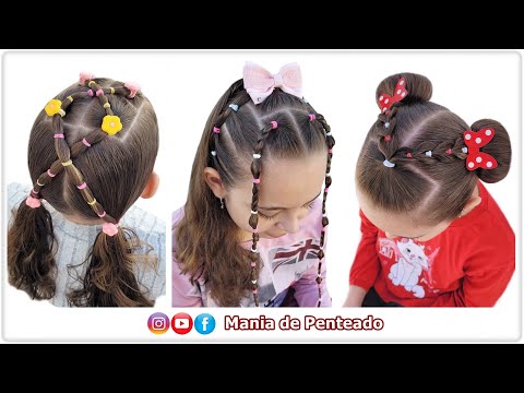 Видео: Простые прически с резинками для школы или прогулки 😍 | Простые прически с резинками для девочек 🥰